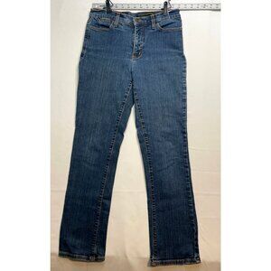 NYDJ jeans womens 10 petite 27 x 30 mid rise Tummy Tuck made USA P731 blue